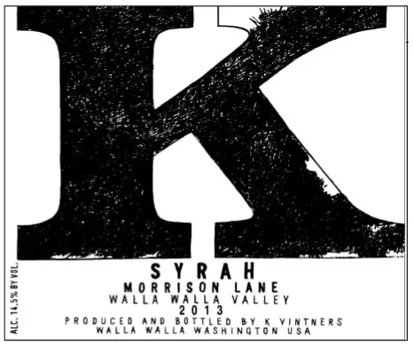 K Vintners Morrison Lane Syrah 2013-750ml