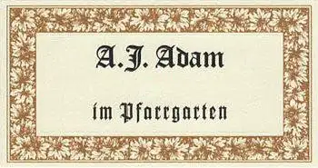 A.J. Adam Im Pfarrgarten Riesling Feinherb 2016-750ml