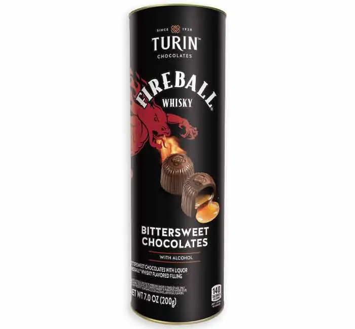 Turin Fireball Liqueur Chocolate Tube 7-Oz