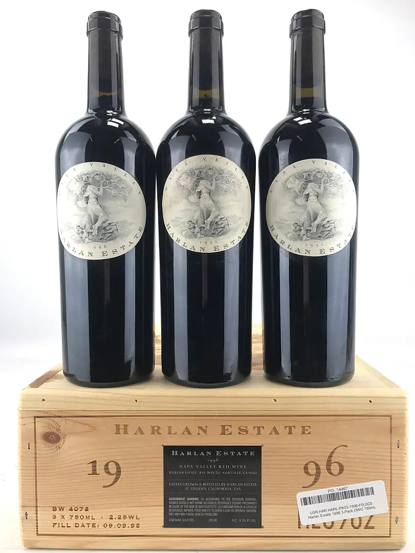 1996 Harlan Estate, Napa Valley, Case of 3 Btls [Slightly Soiled Labels]