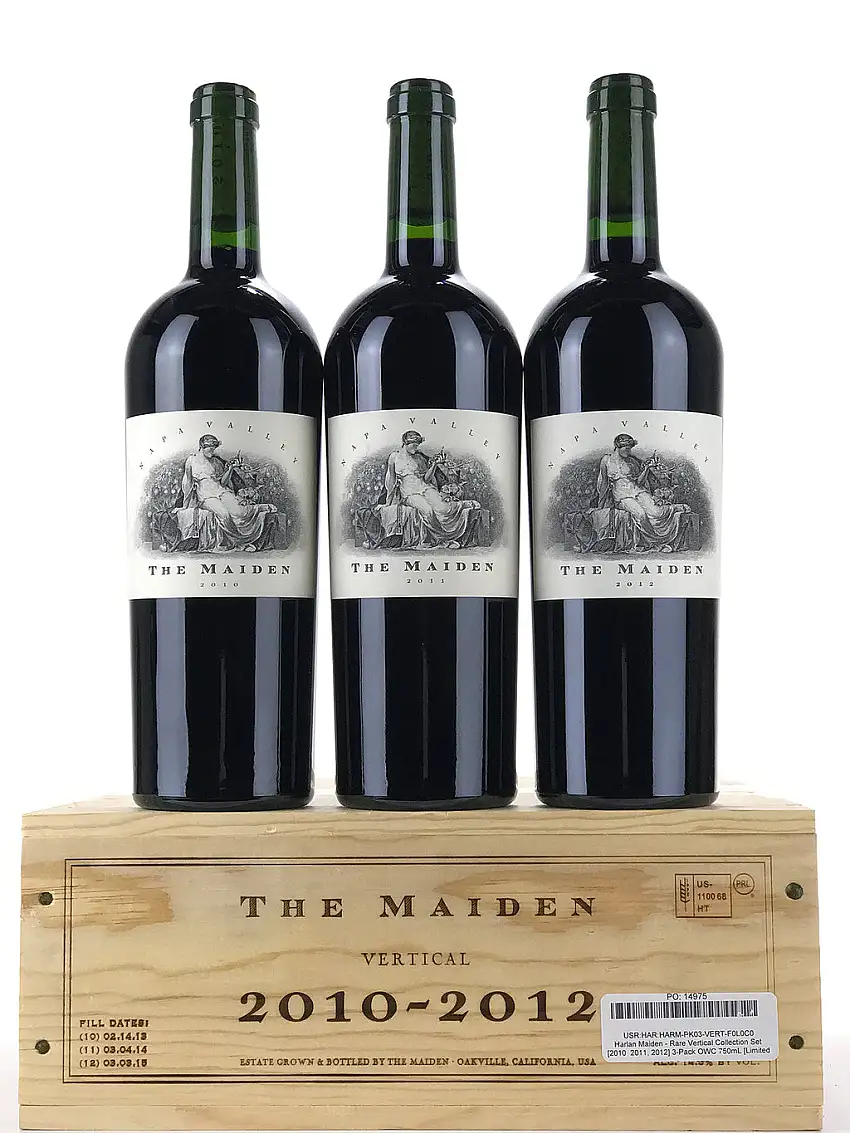 2010-2012 Harlan Estate, The Maiden, Napa Valley, Rare Vertical Collection Limited Release, Case of 3 Btls