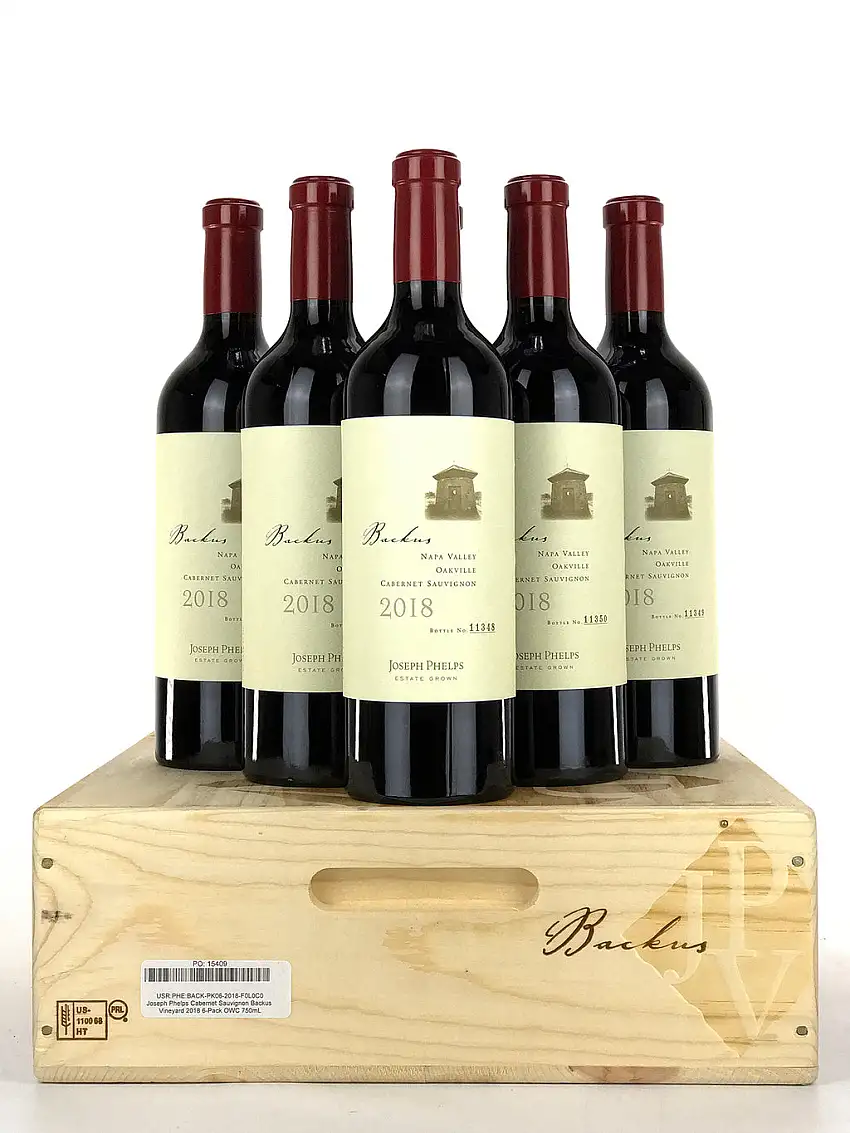 2018 Joseph Phelps, Backus Vineyard Cabernet Sauvignon, Oakville, Case of 6 btls