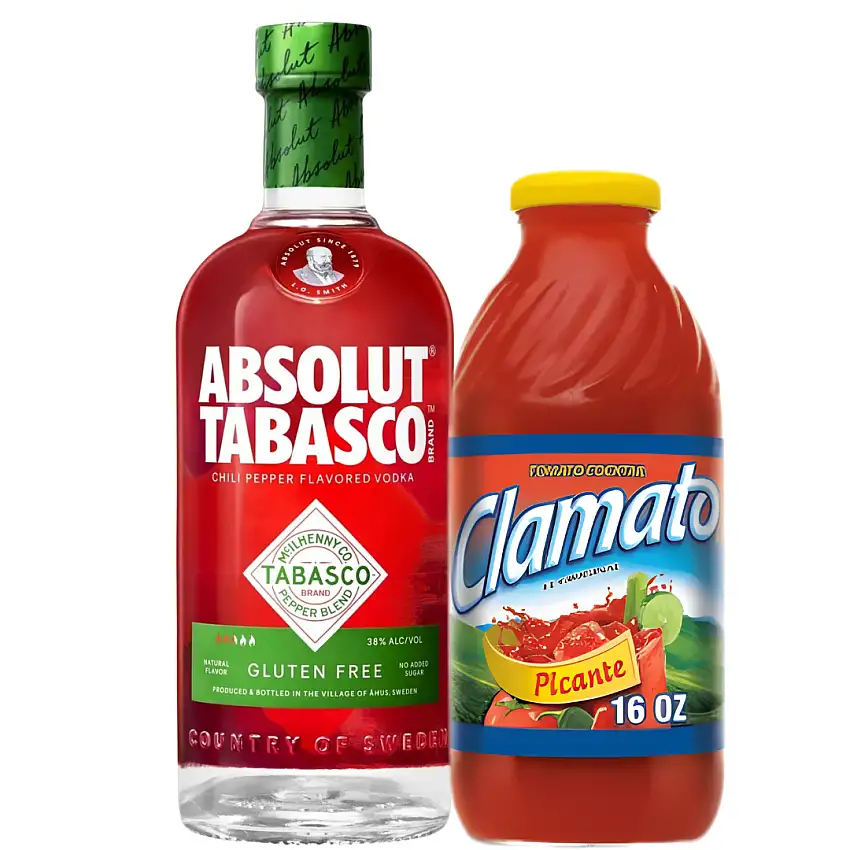 Bloody Mary Cocktail Kit: Absolut TABASCO & Clamato Picante