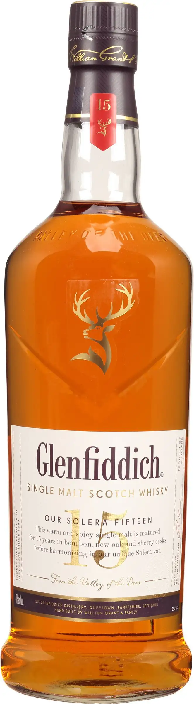 Glenfiddich 15 Year Old Solera Single Malt Scotch Whisky Premium