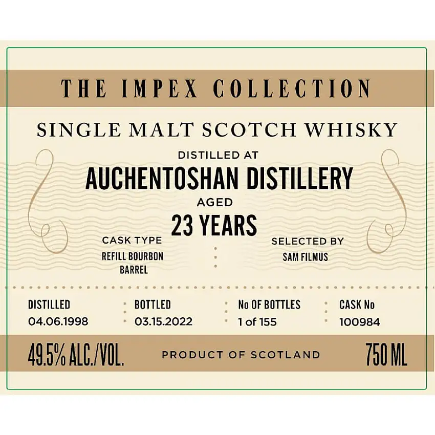 The ImpEx Collection Auchentoshan Distillery 23 Year Old
