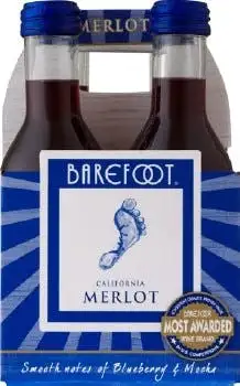Barefoot Merlot 4 pack 187ml Plastic Bottle