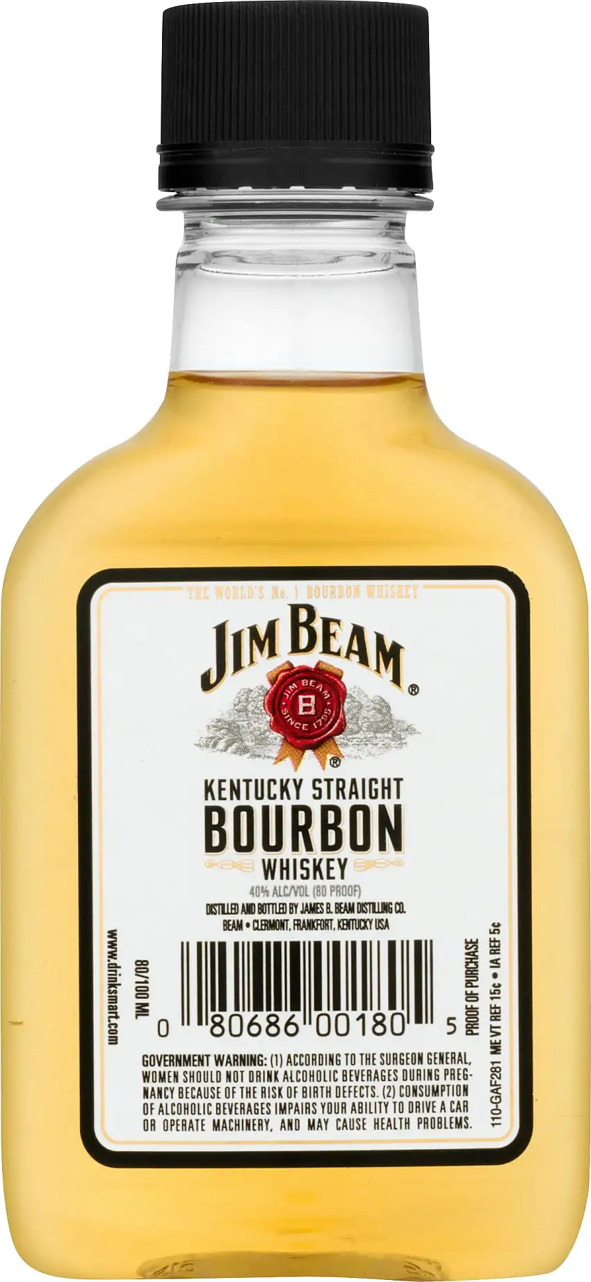 Jim Beam Kentucky Straight Bourbon Whiskey 100ml