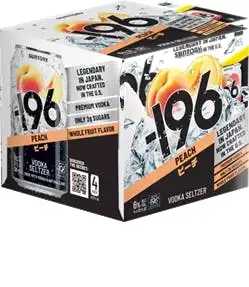 -196 Peach Vodka Seltzer 4 pack 12 oz. Can