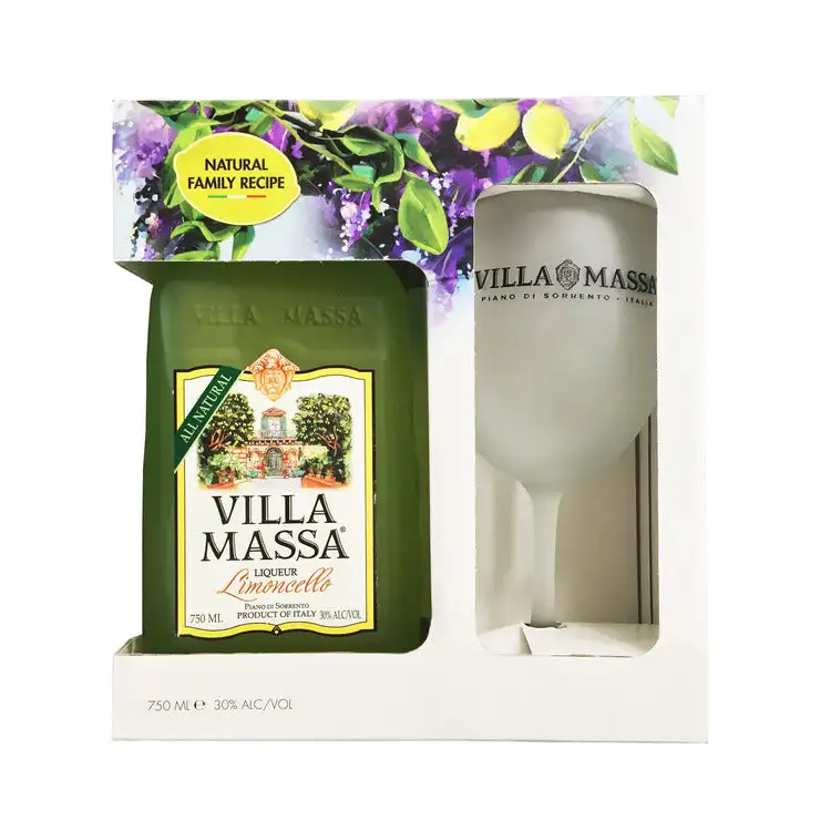 Villa Massa Limoncello Piano Di Sorrento W/ Branded Tonica Glass - 750ML Bottle