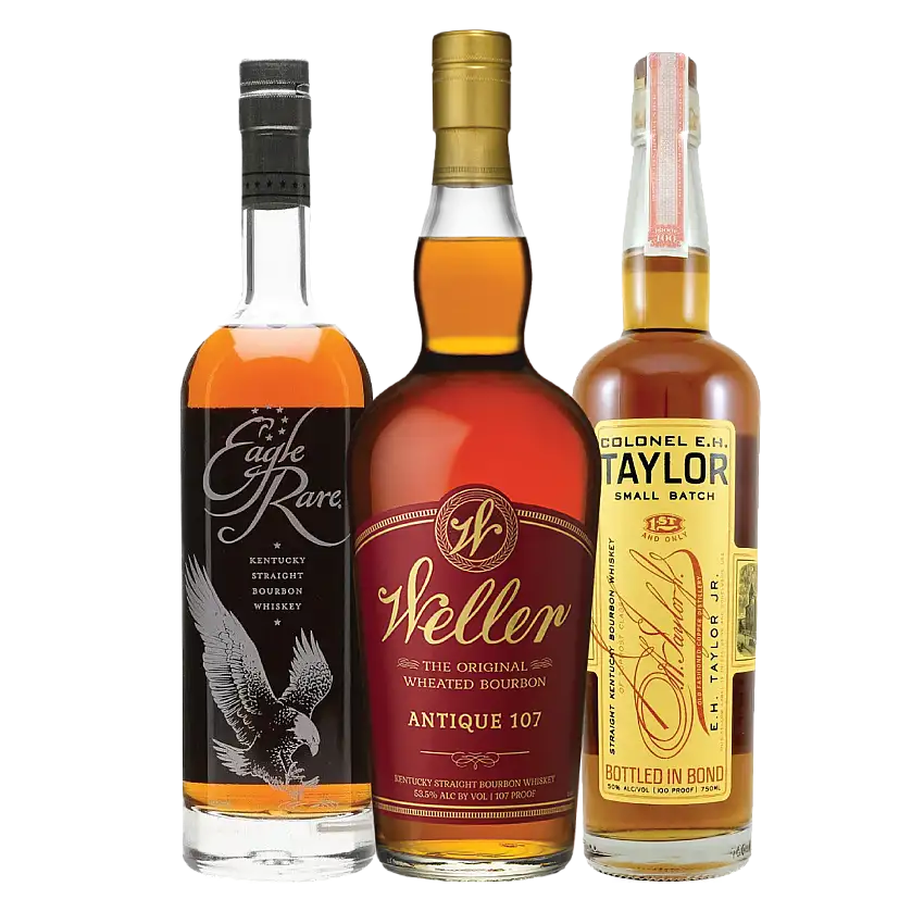 W.L. Weller 12 Year Old, Colonel E.H Taylor Small Batch and Eagle Rare Bourbon Bundle